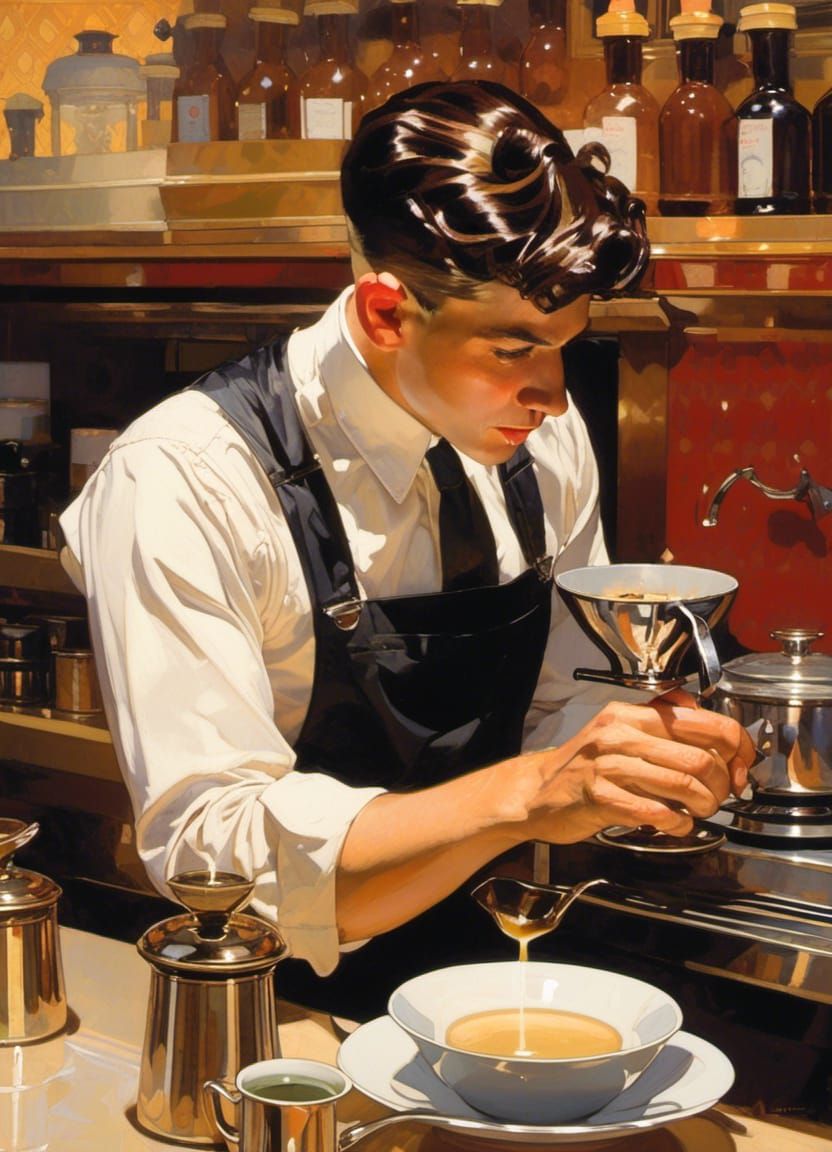 Barista Making Coffee in Soft Morning Light