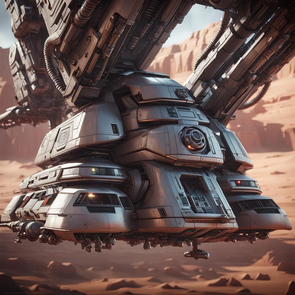 Futuristic Star Wars Ship with Intricate Mech Details