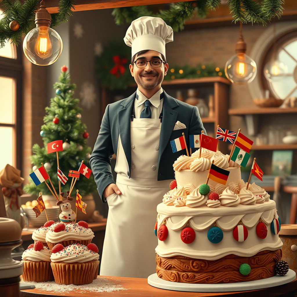 Festive Christmas Bakery with Global Cake