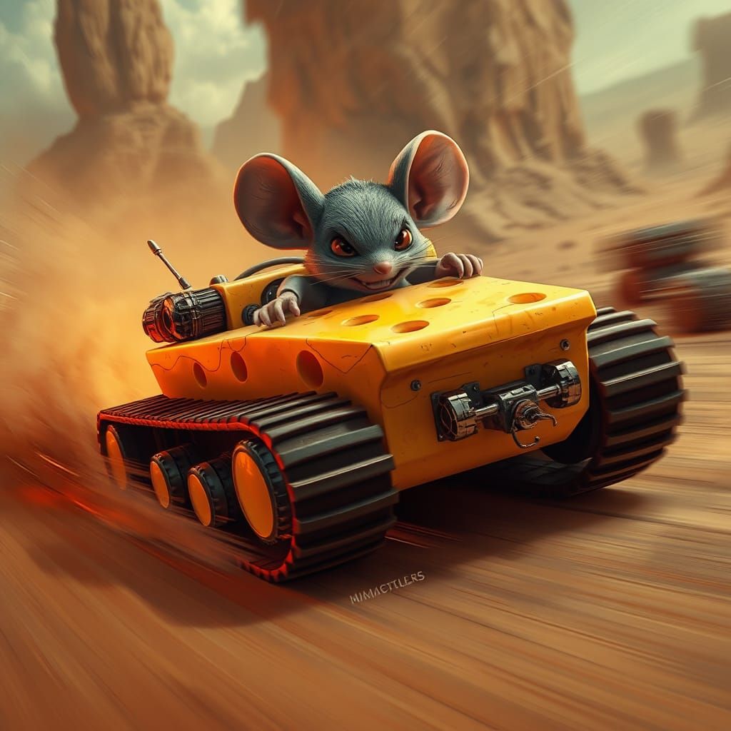 Chibi Mouse in Mad Max Cheese Tank
