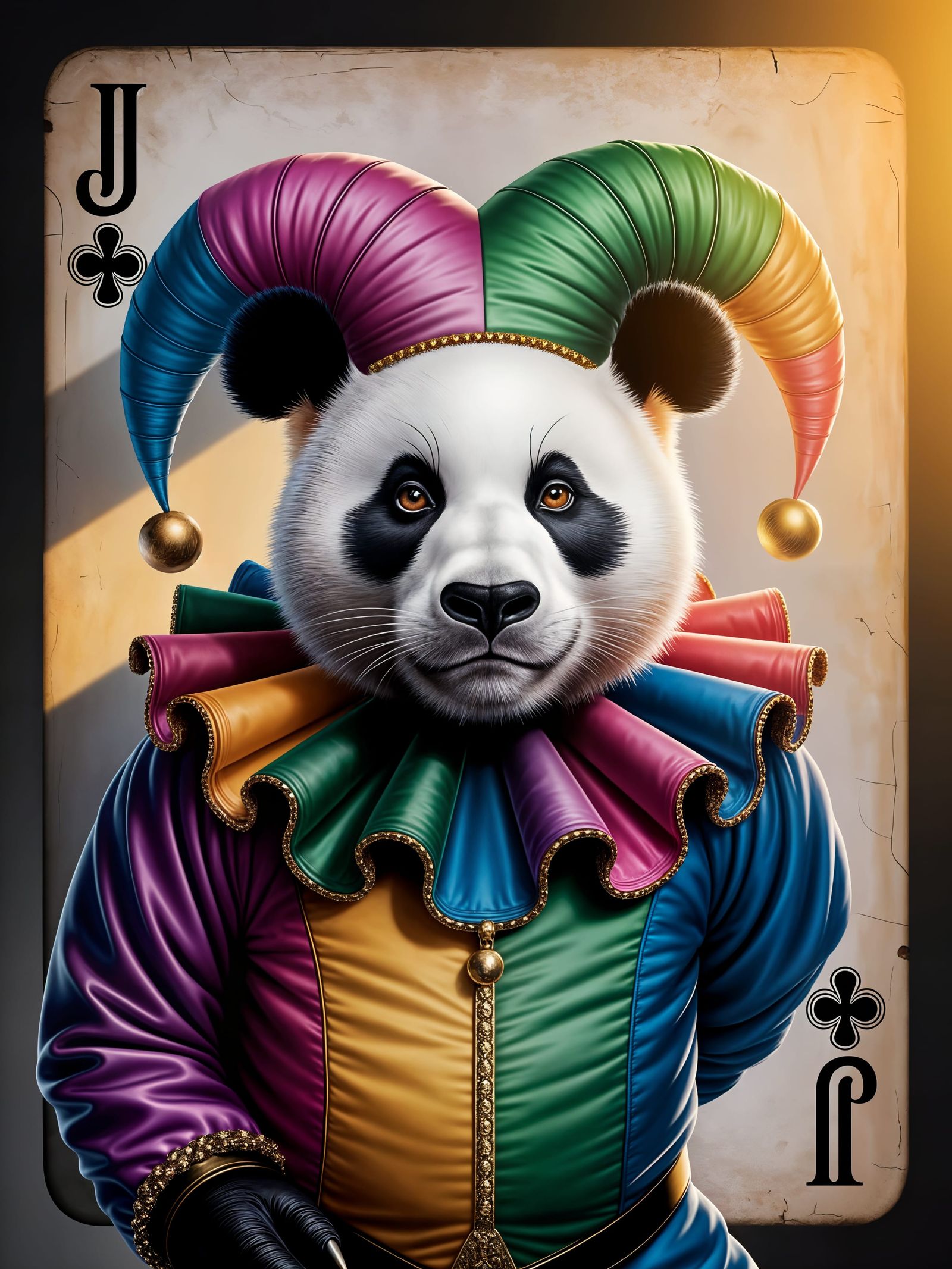 Joker Panda in Jester Uniform Digital Art