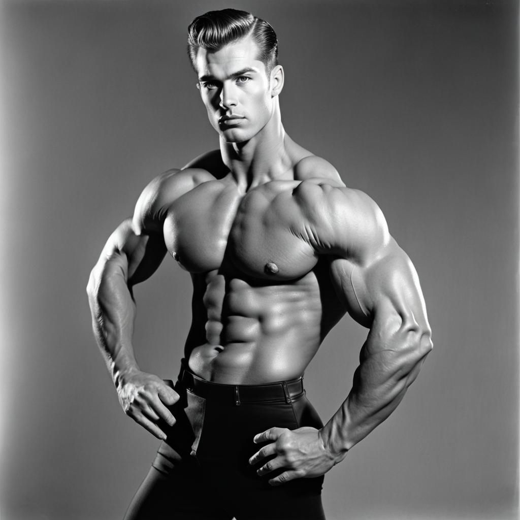 Vintage Bodybuilder Photo in Bob Mizer Style