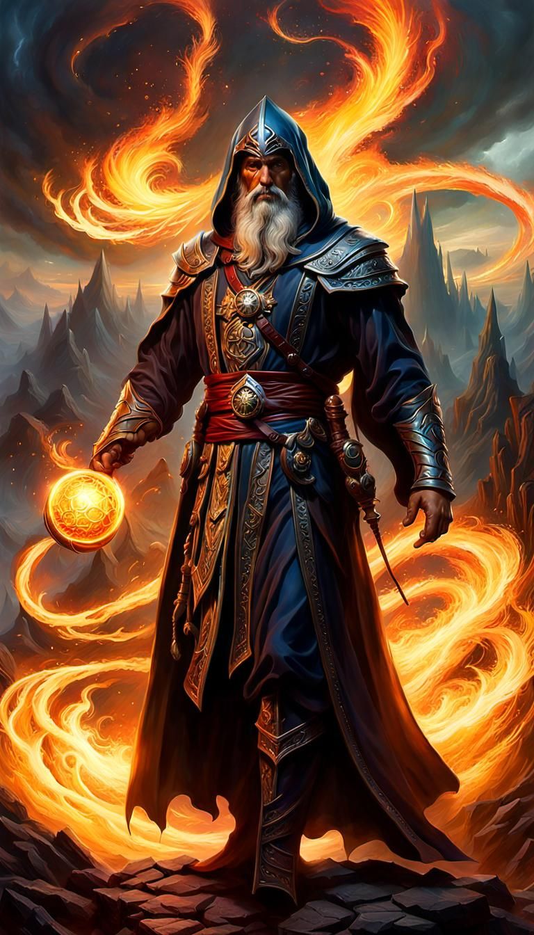 Eerie Dark Sorcerer Unleashing Magical Energy