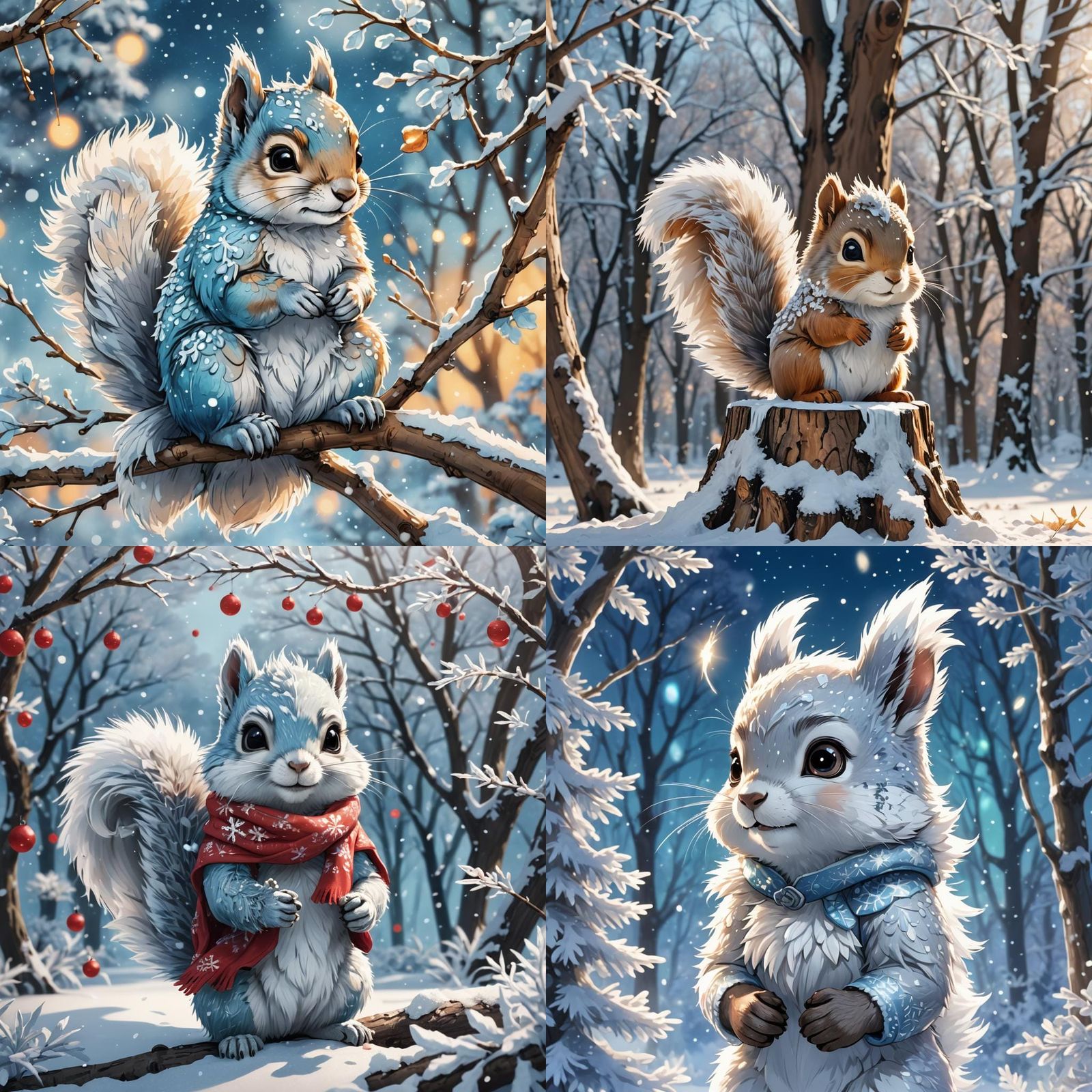 Chibi Frost Squirrel Anime Illustration