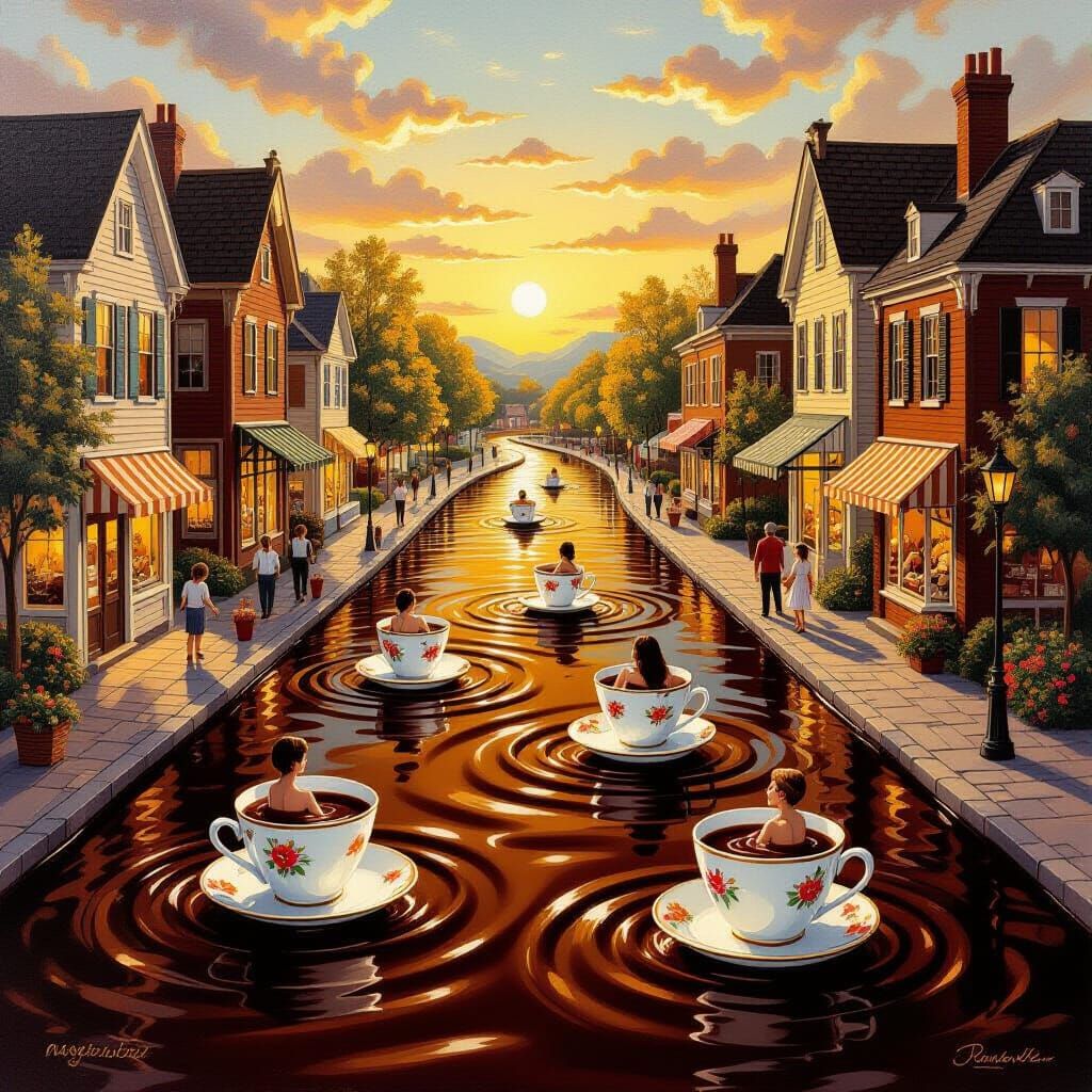 Surreal Hot Chocolate River Street Scene