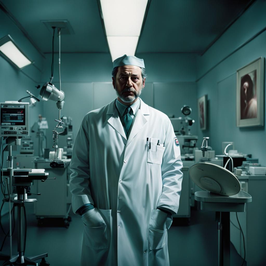 Mad Surgeon Portrait in Thick Brushstrokes