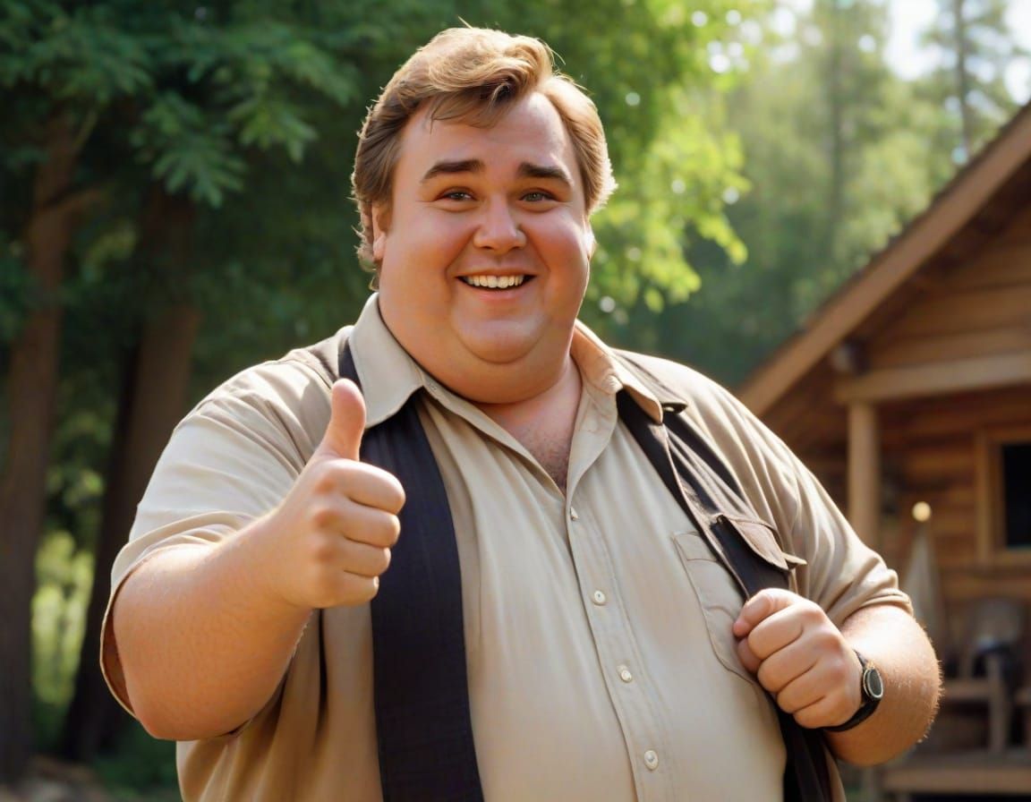 John Candy as Pixar Character with Cel Shading
