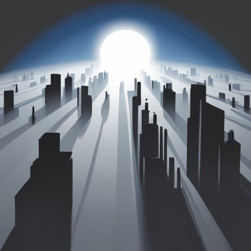 Abstract City of Shadows and Light