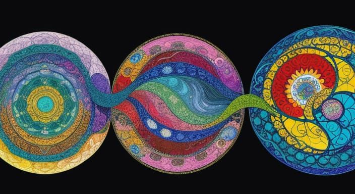 Kaleidoscopic Garden River in Art Nouveau Style