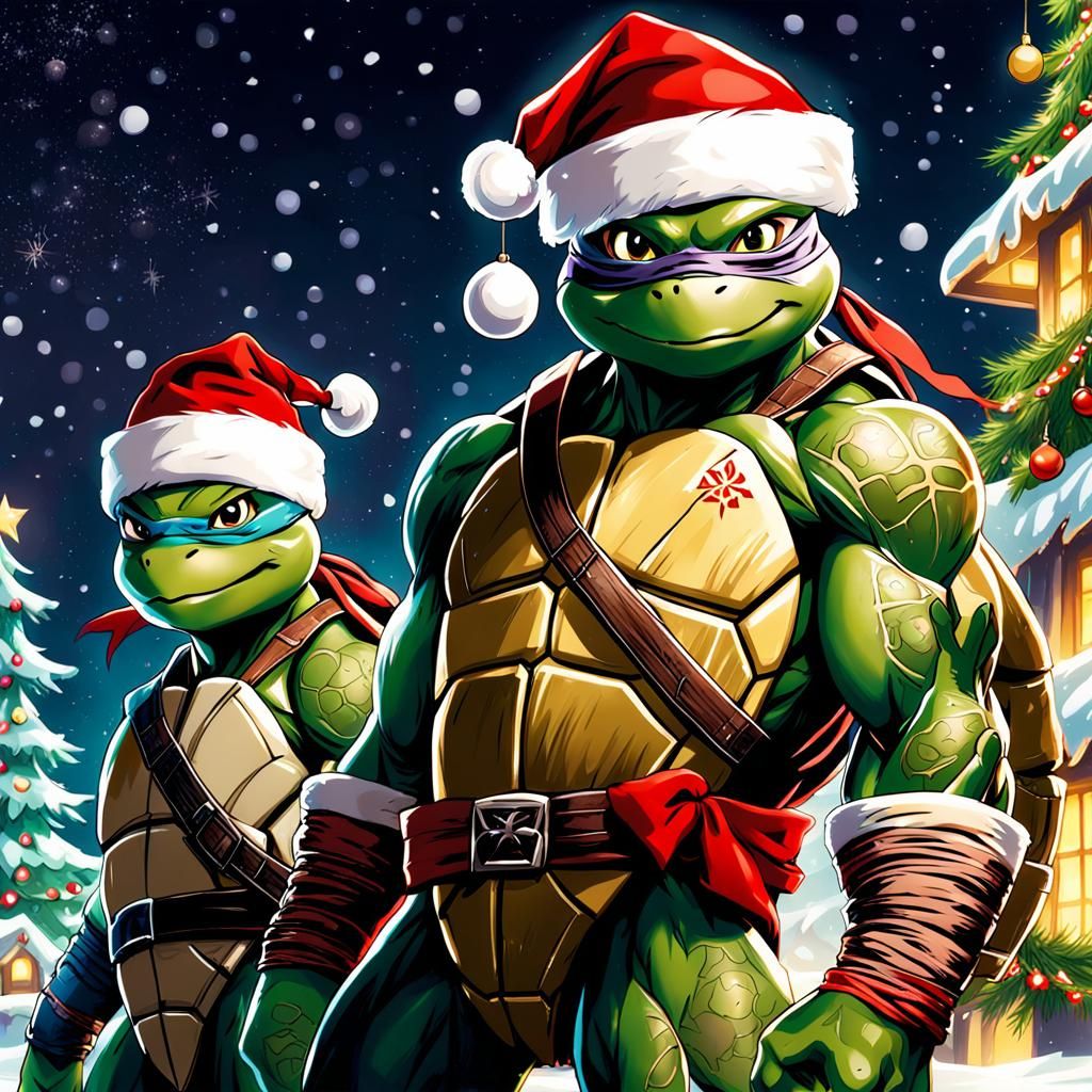 TMNT Christmas Outfit in Anime Style