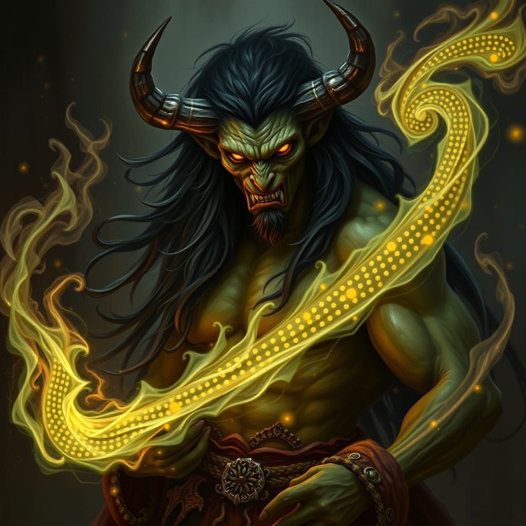 Bugbear Sorcerer in Dark Baroque Digital Painting