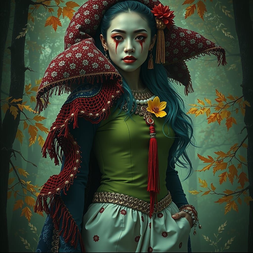 Mystical Forest Scene with Diverse Figures and Hyper-Realist...