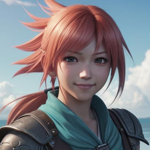 Rikku Portrait from Final Fantasy X-2 in 3D Anime Art