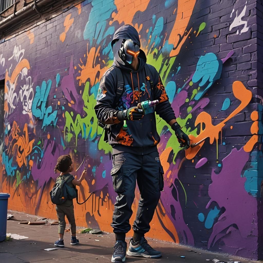 Detailed Street Art in Deep Color