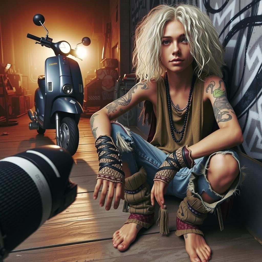 Man in Nature with Futuristic Atmosphere