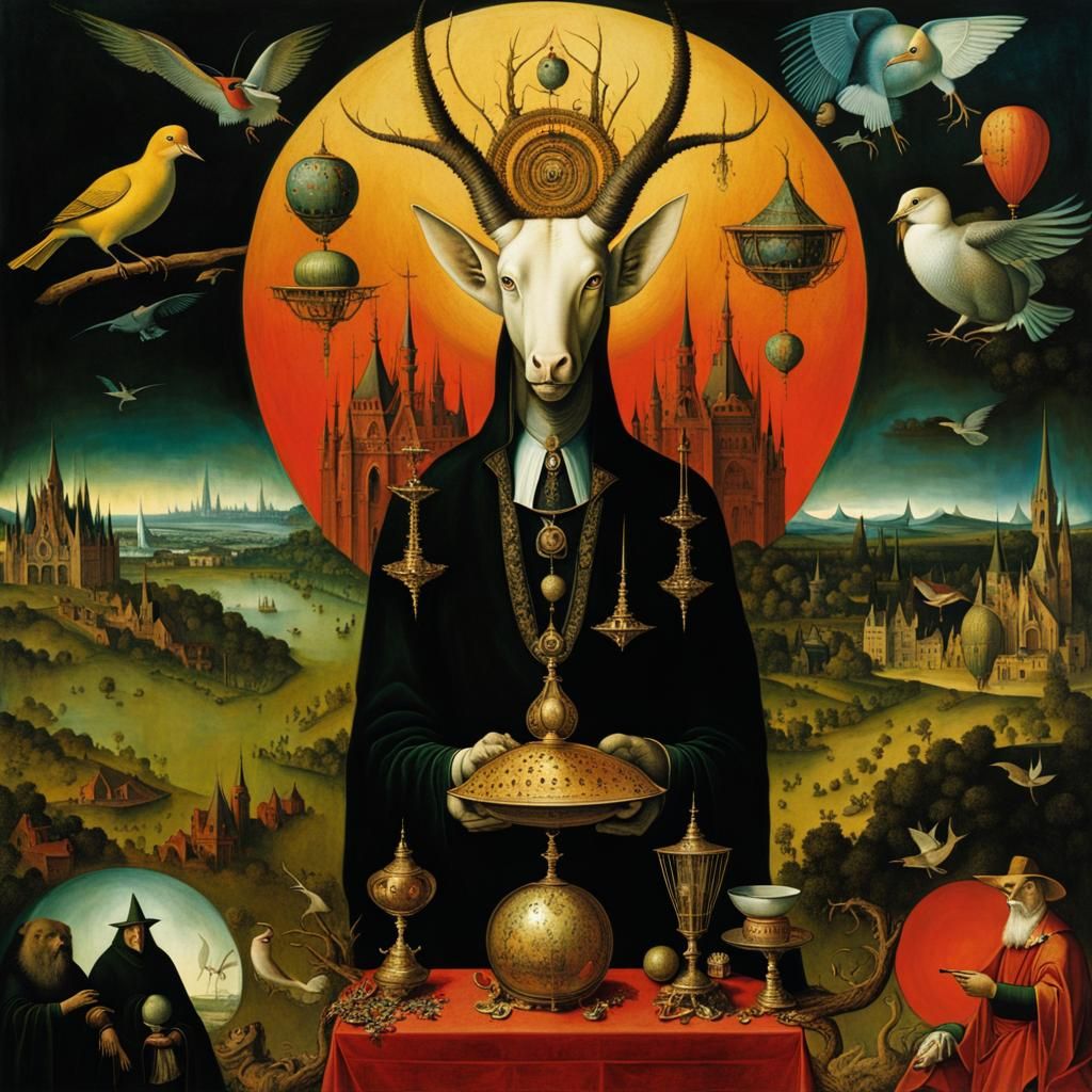 Lucifer's Secret: Surreal Symbolism in Bosch Style
