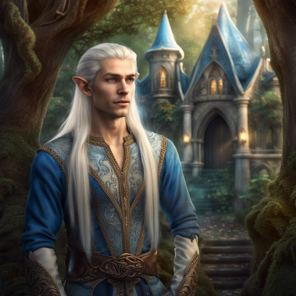 Elven Prince Portrait in Mystical Woodland