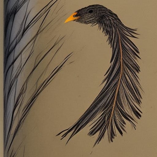 Magic Hawk Feather Quill Pen: Fantasy Concept Art