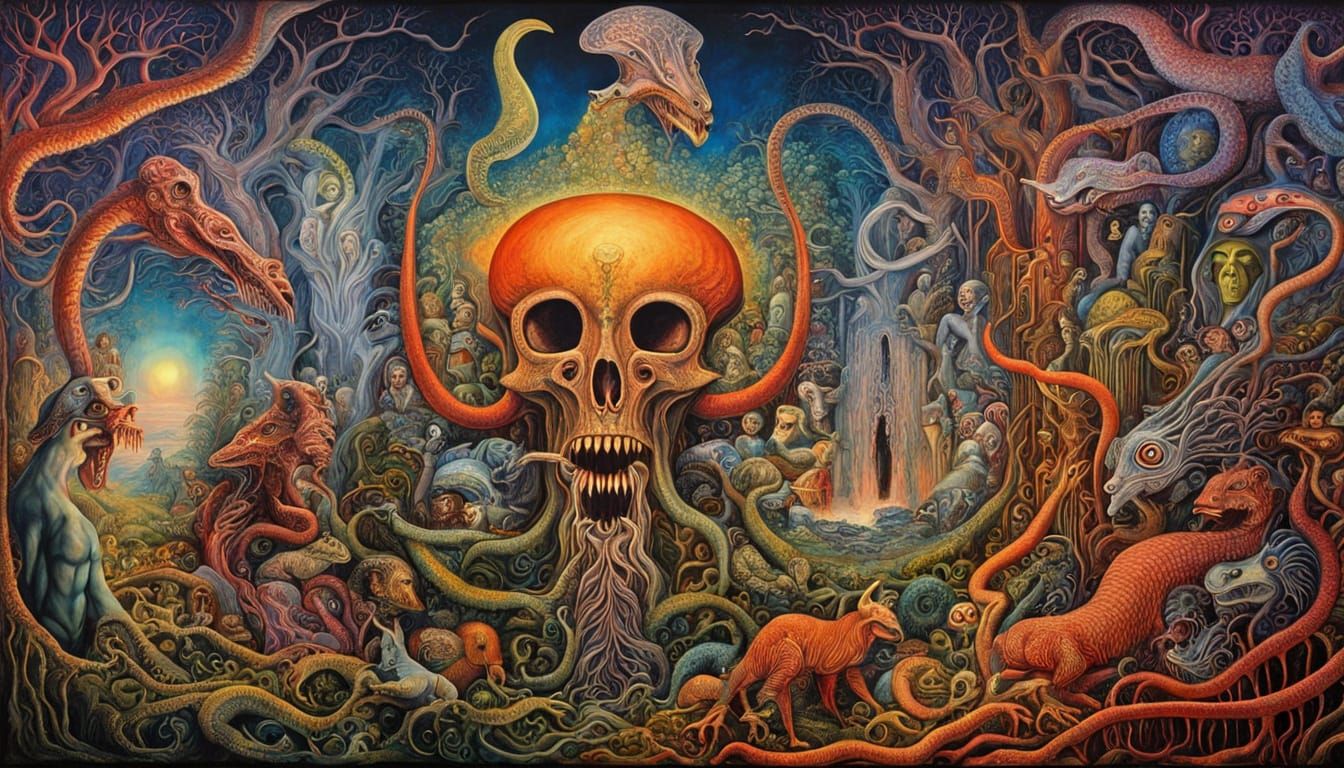 Surreal Fantasy World under Ayahuasca's Influence