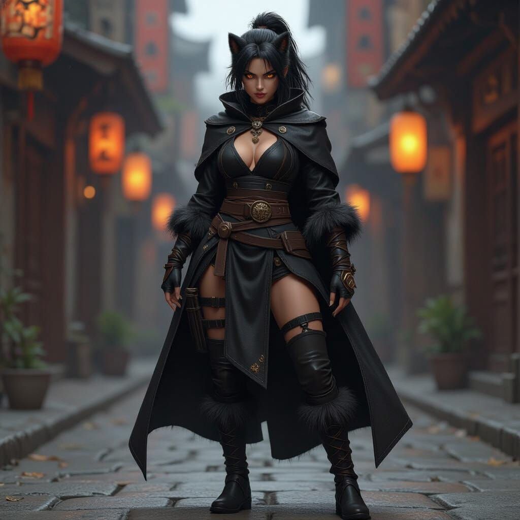 Feral Female Monk in Anime-Inspired 3D Art