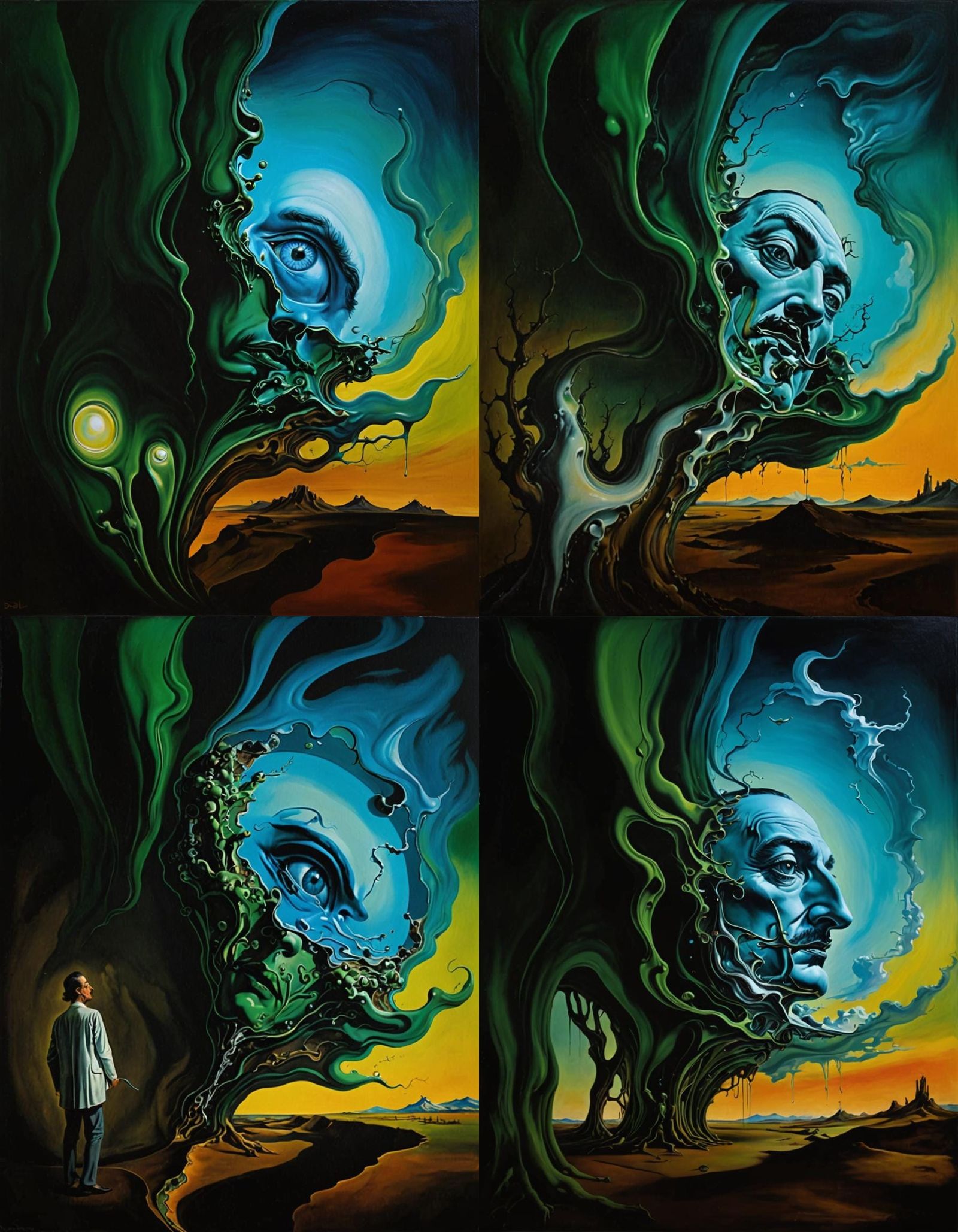 Surreal Melting Spring Landscape in Dali Style