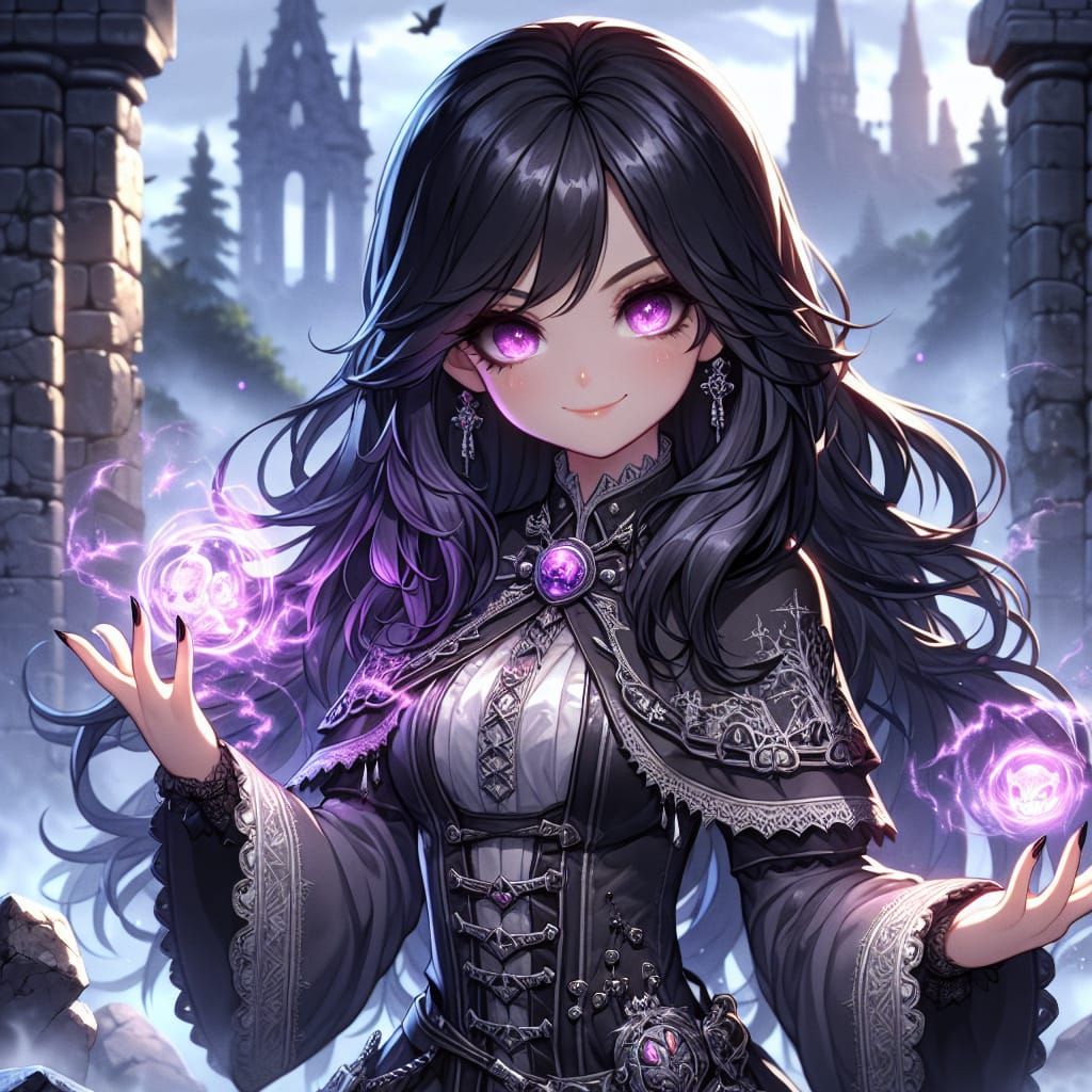 Dark Mage in Foggy Ruins