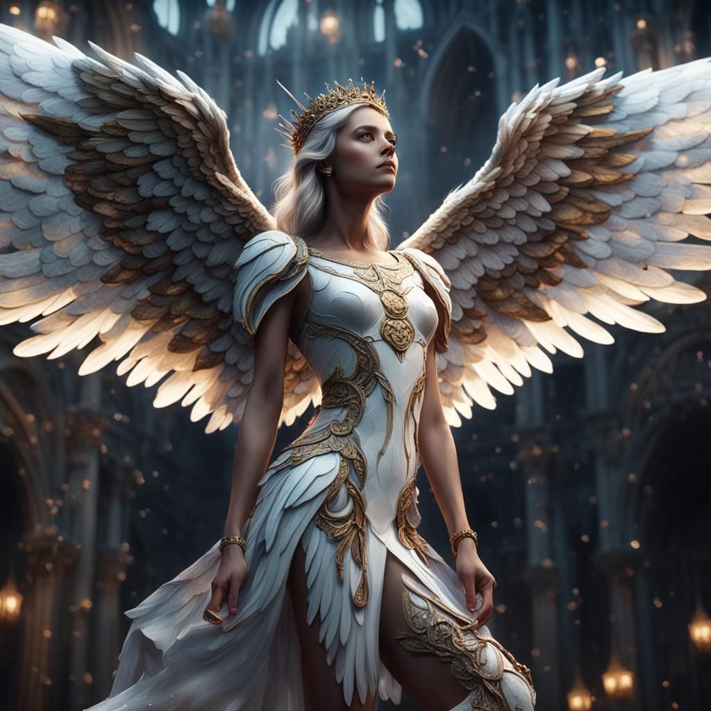 Beautiful Angel Portrait in Detailed Matte Painting
