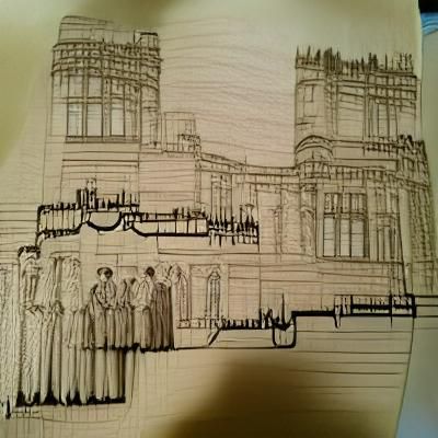 Downton Abbey line drawing
