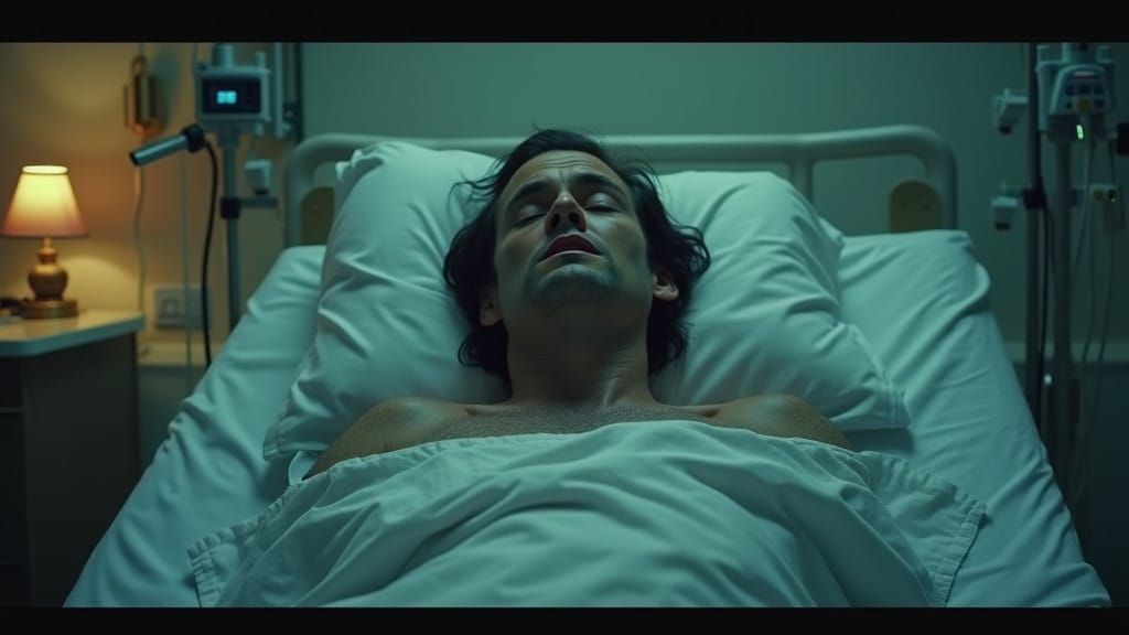 A Patient in a Dramatic Hospital Scene