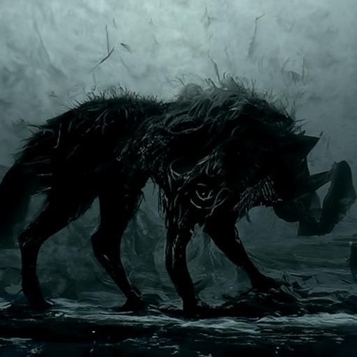 Horrific Wolf-Creature: Sinister 3D Oil Painting