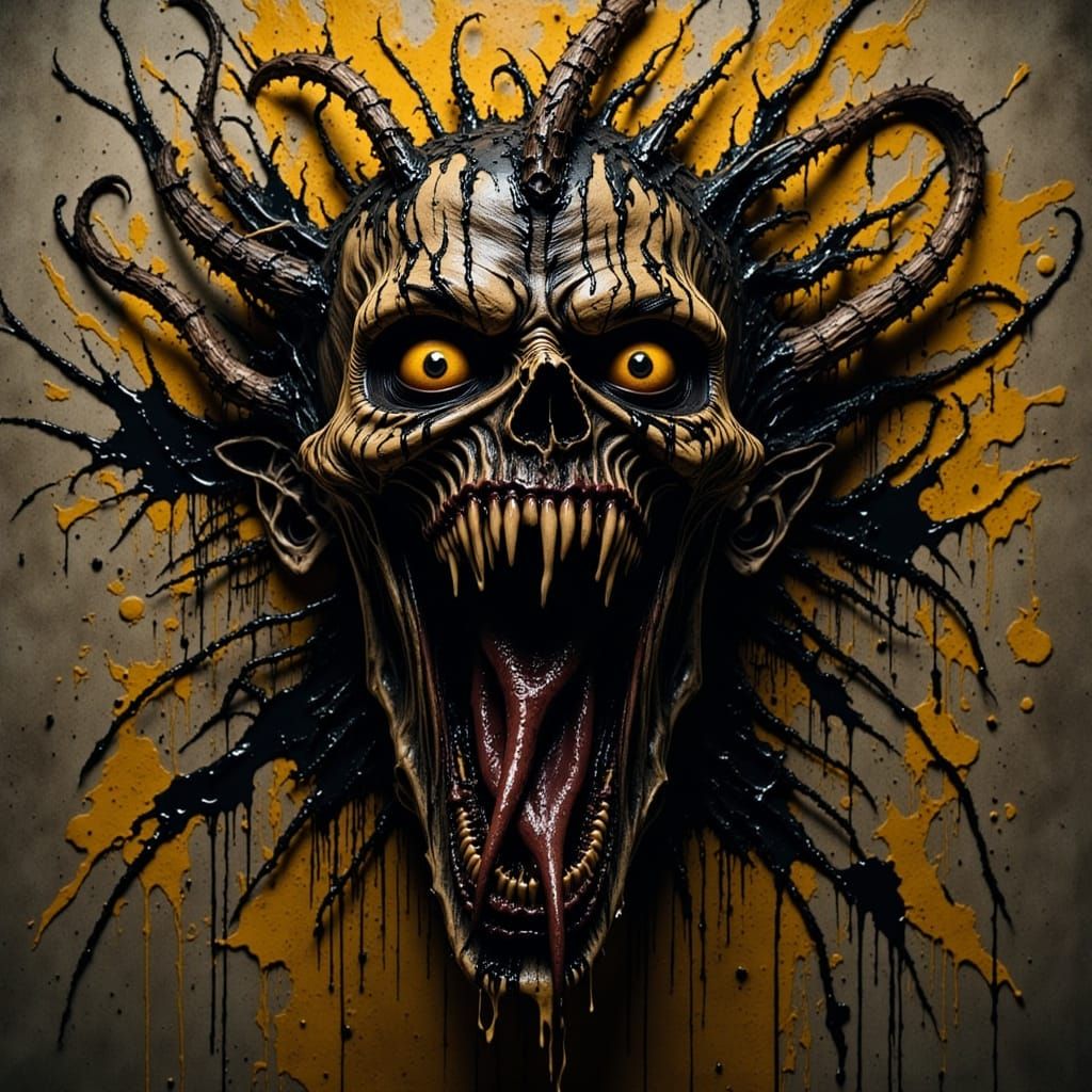 Nightmarish Demon Face in Visceral 3D Rendering