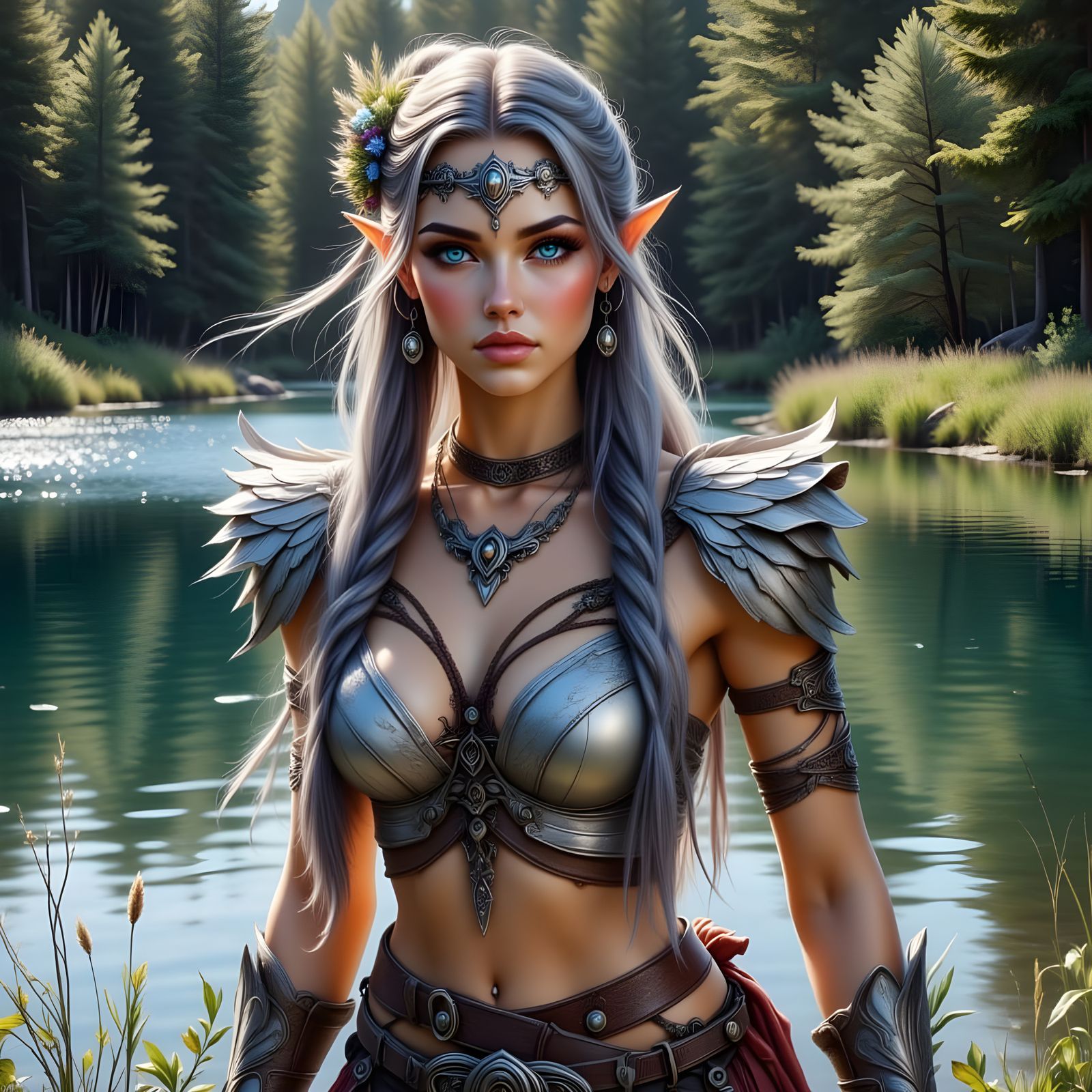 American Indian Warrior Woman Portrait