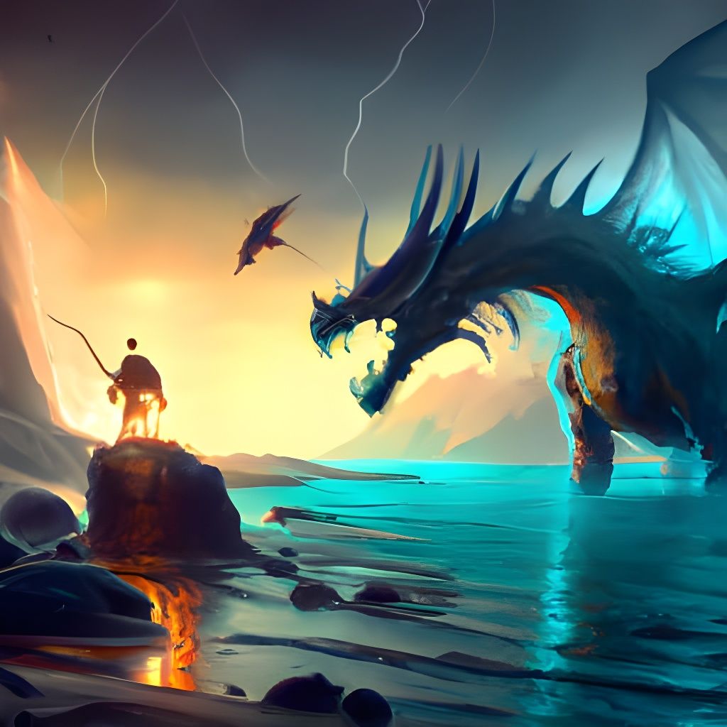 Coastal Wizard's End: Dragon's Blue Fire Attack