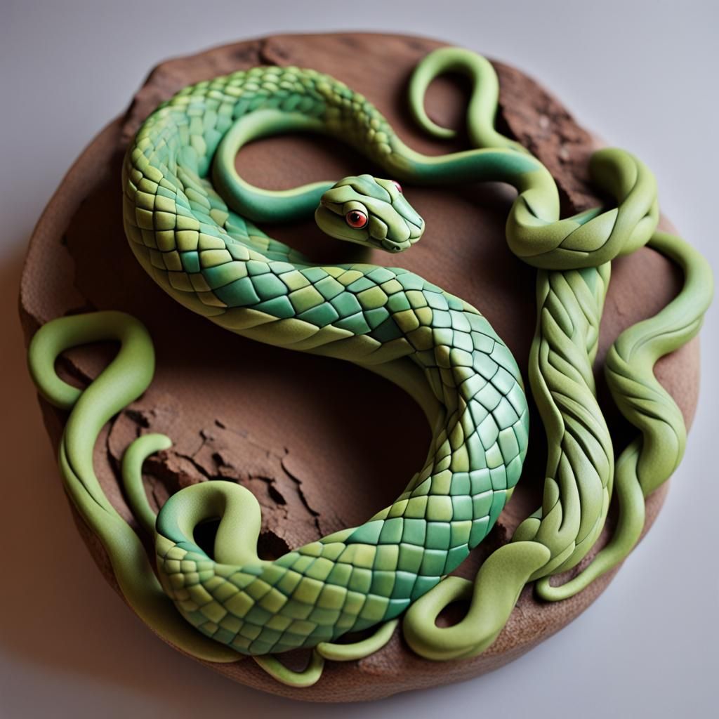 Colorful Clay Art Snake Illustration