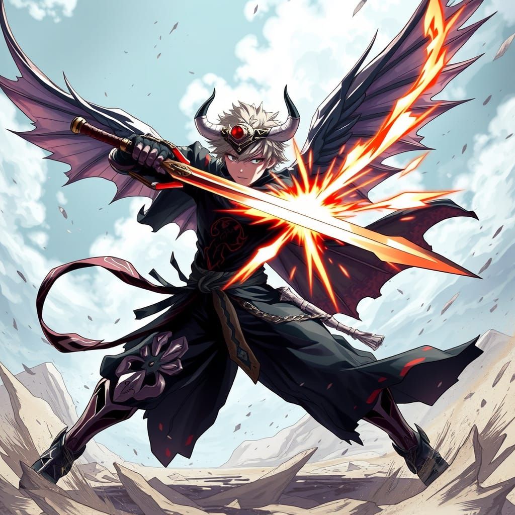 Asta Blocks Yuno's Attack with Demon Sword in 4k