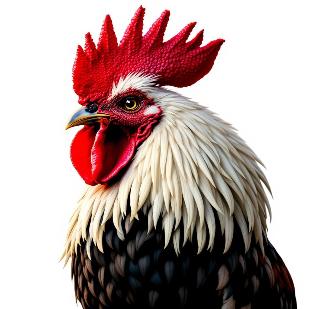 Rooster in Vibrant Farmyard Scene