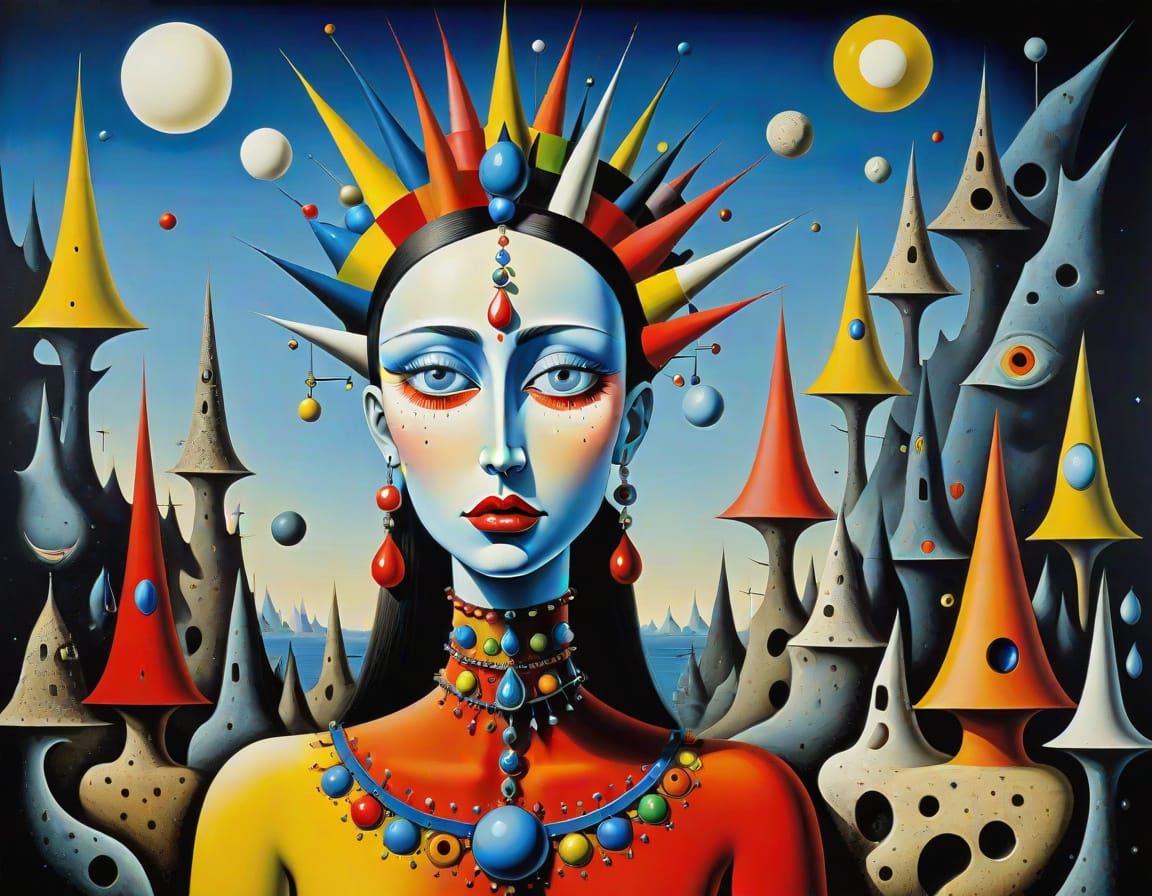 Mystical Vixen in Surrealist Oil Painting