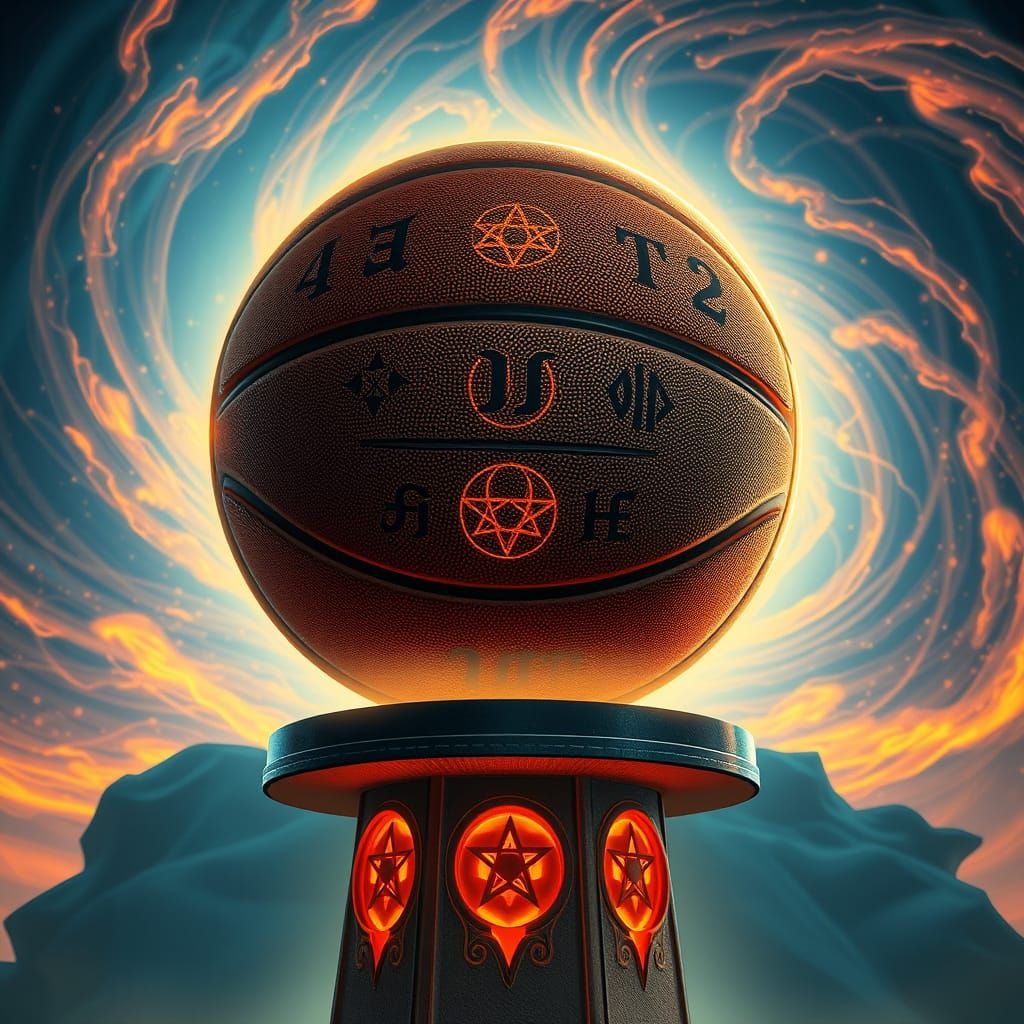 Ethereal Basketball: Ancient Symbolism in a Futuristic Realm