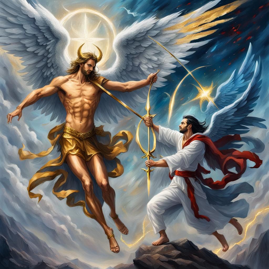 Lucifer Morningstar's Epic Battle in Heaven