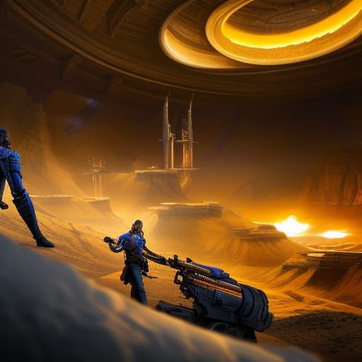 Detailed Hyperrealistic Interior of a Fremen Sietch