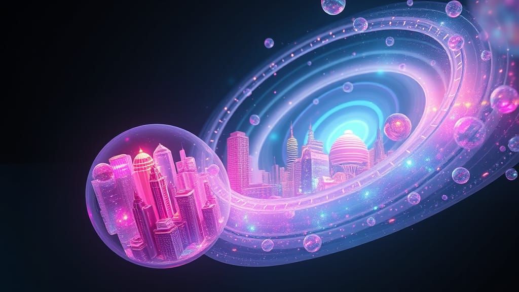 Futuristic Cities in a Translucent Tornado