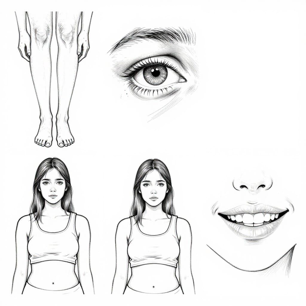 Minimalist Line Drawings of Human Insecurities