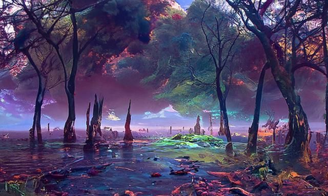 Post-Apocalyptic Vista with Sacral Geometry Tree