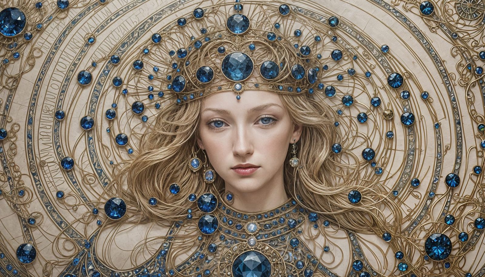 Sapphire Tiara Fabric Reveals Wires as Lithograph