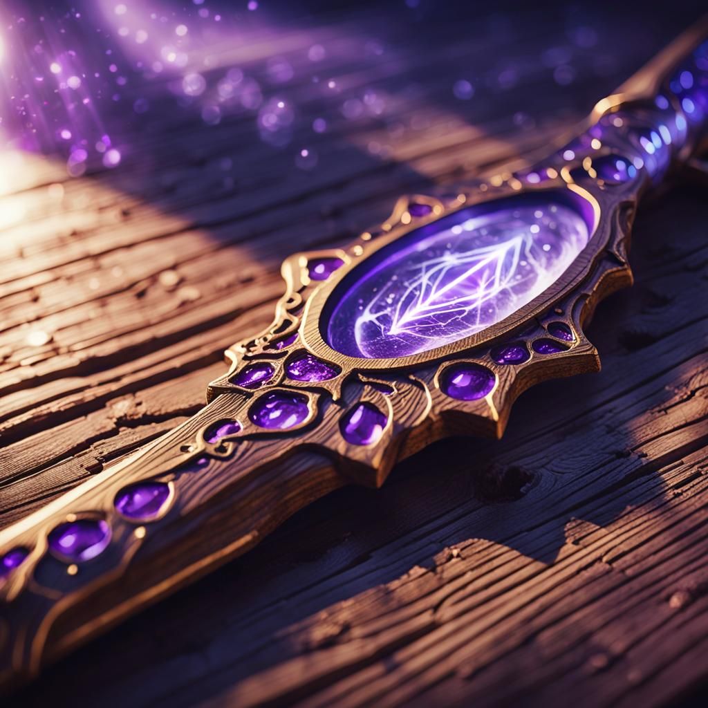 Magic Wand with Purple Glow: Fantasy Concept Art