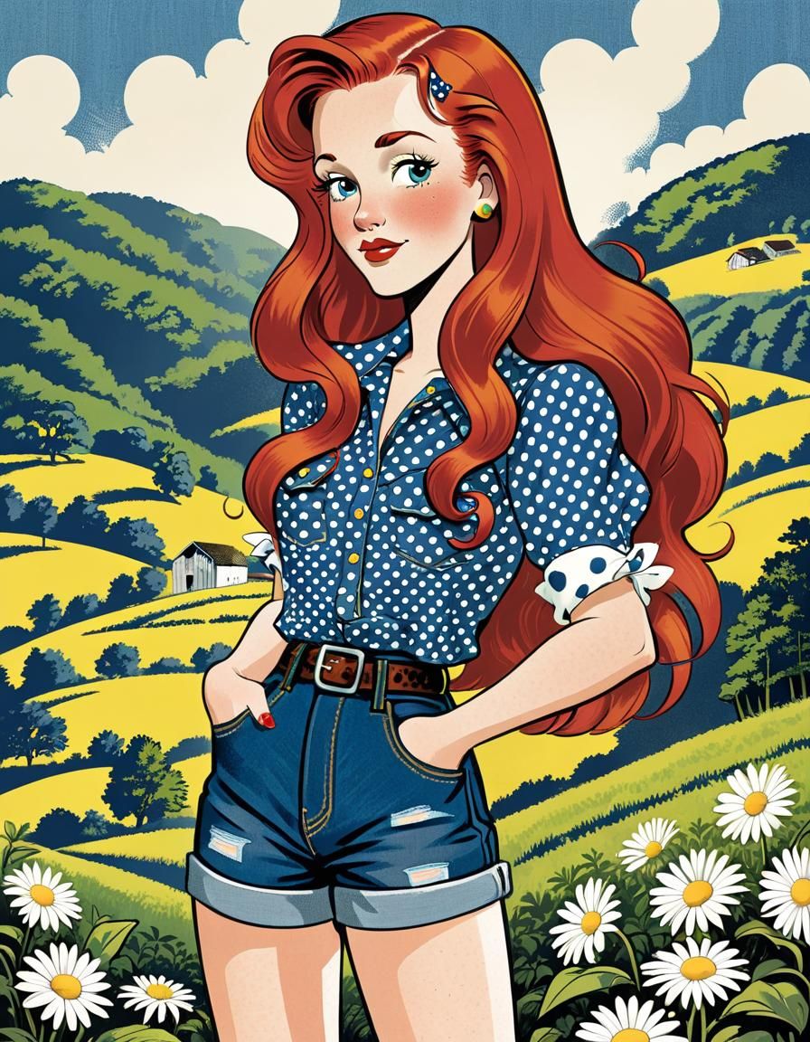 Daisy Mae: Cartoon Illustration of a Hillbilly Woman