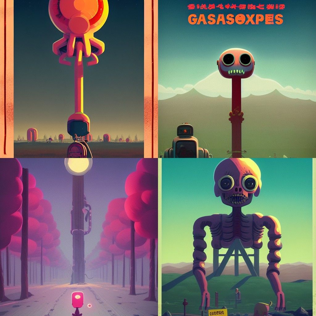 Fantasy Movie Poster: Gashadokuro Express in Lo-Fi Style