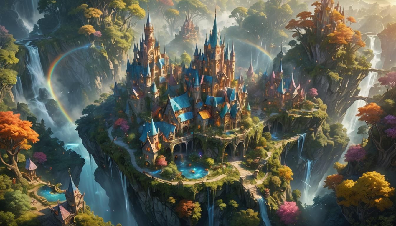 Enchanting Fairy City in Magical Forest