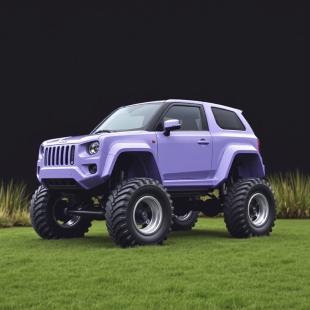 Purple Off-Road SUV with Oversized Tires