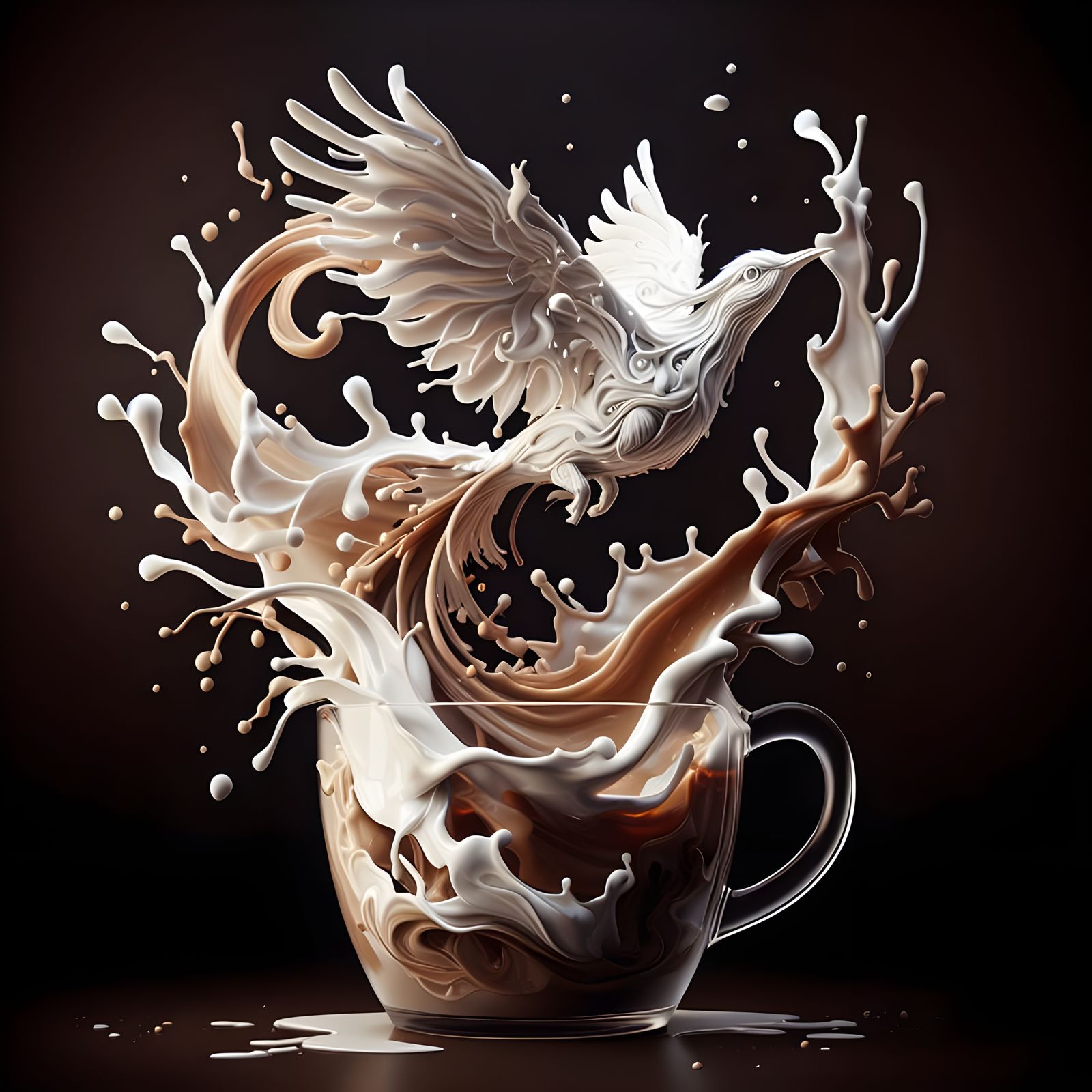 Abstract coffee art: Dove